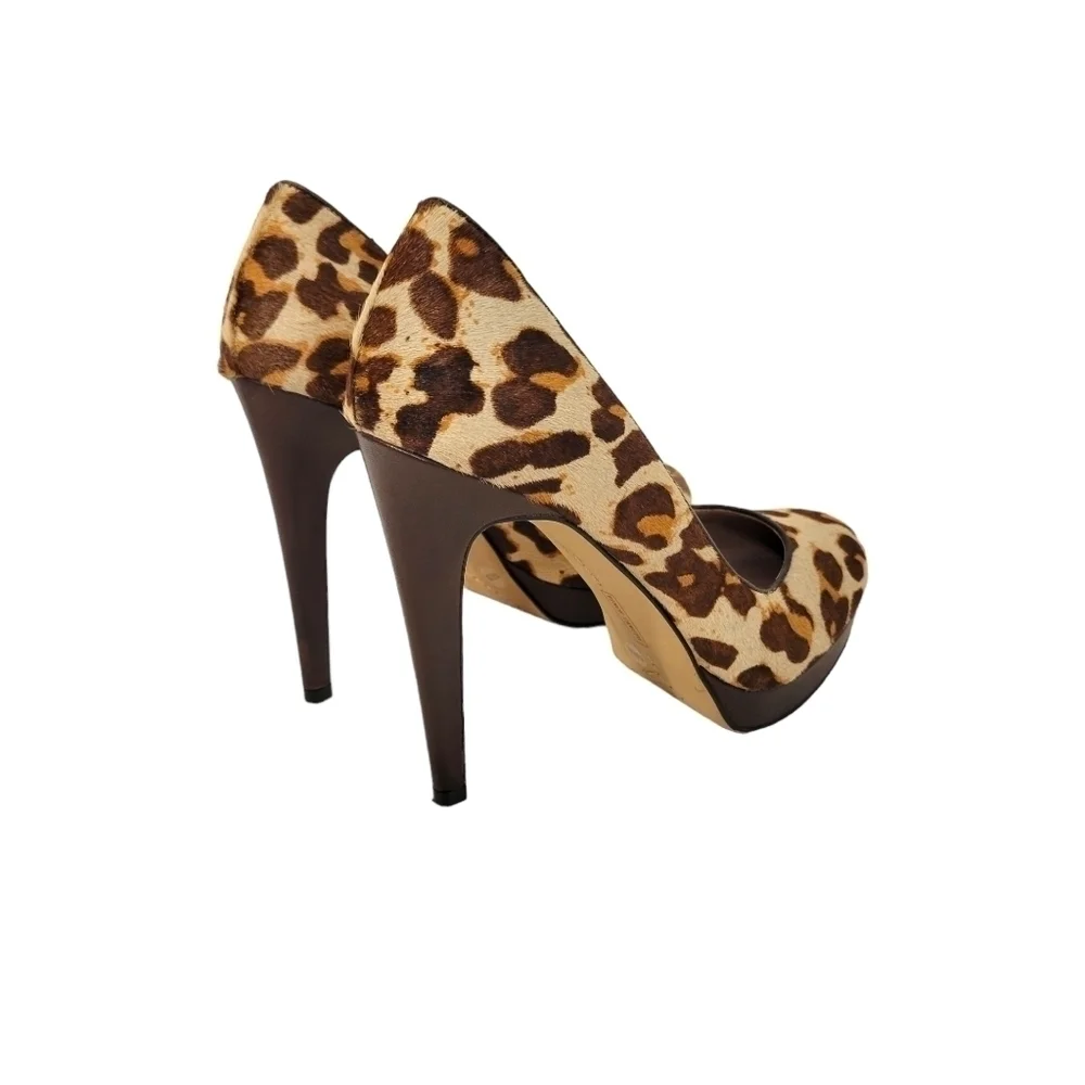 Vince Camuto Leopard Print Pony Hair Platform Heels